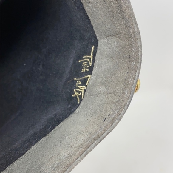 Vintage Ruth Saltz Gray Suede w/ Snakeskin Purse - Picture 16 of 16